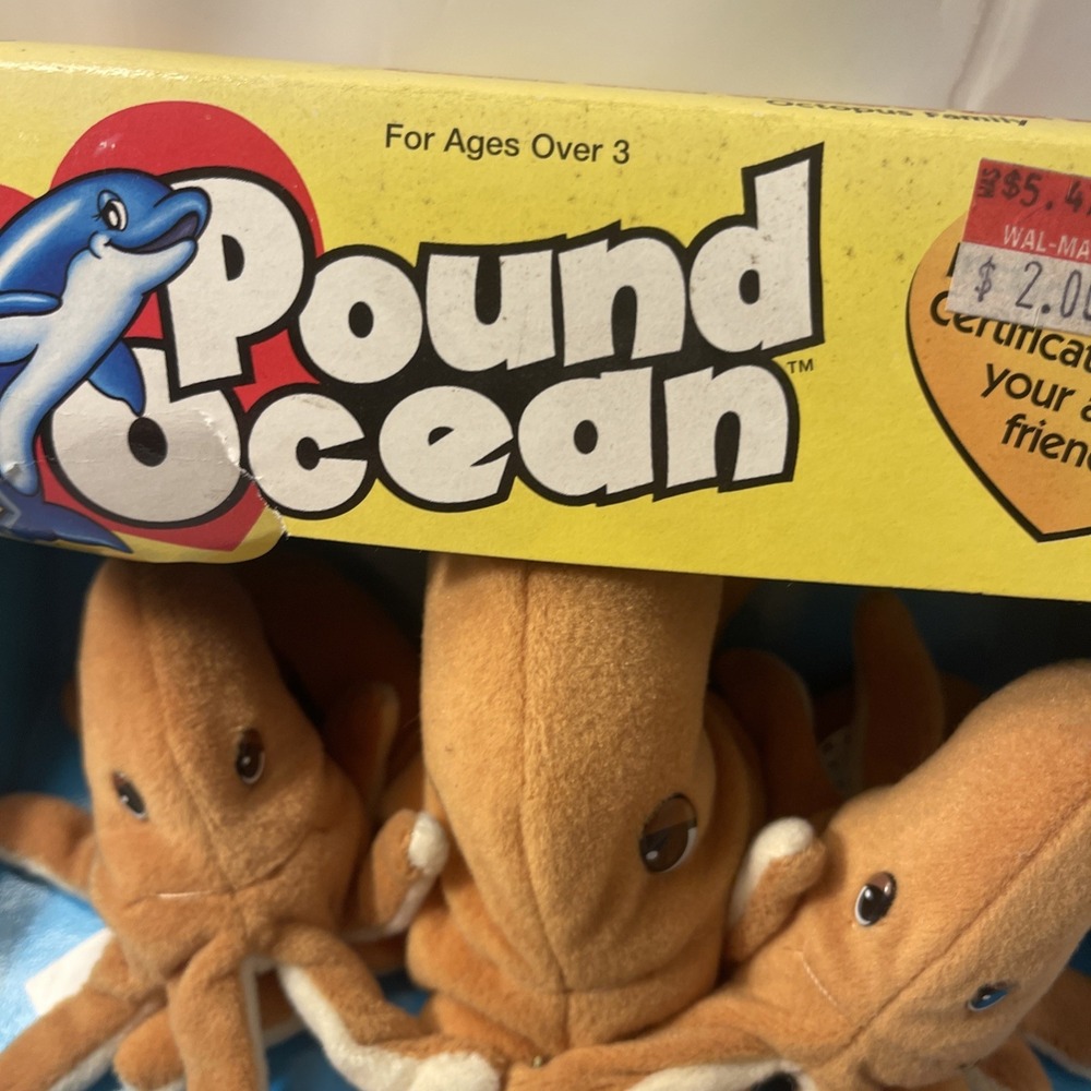 Pound Ocean Octopus Family Stuffed Toy Galoob 1999 New In Box Water Animals - Picture 3 of 16